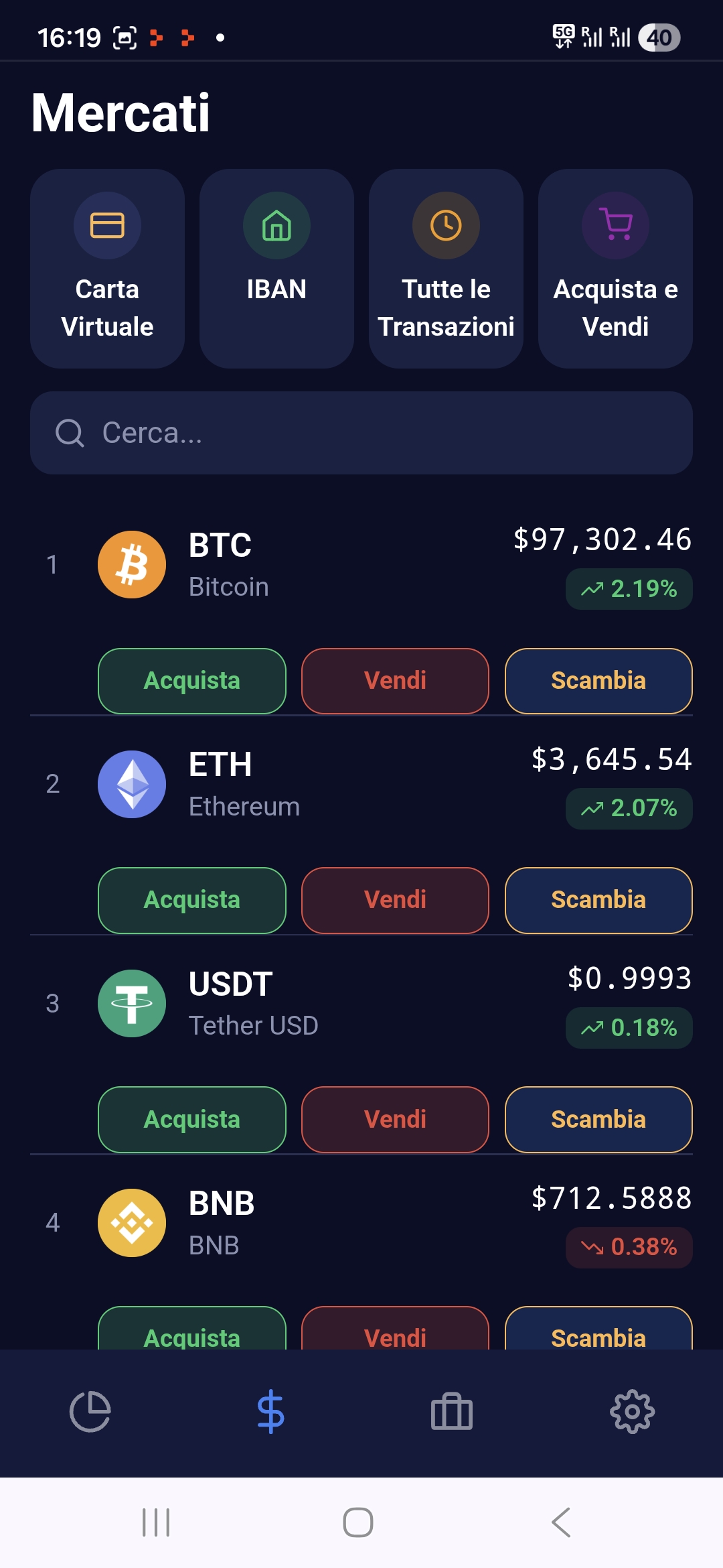 AuroraVault mercati - Prezzi BTC ETH USDT BNB con opzioni Acquista, Vendi, Scambia